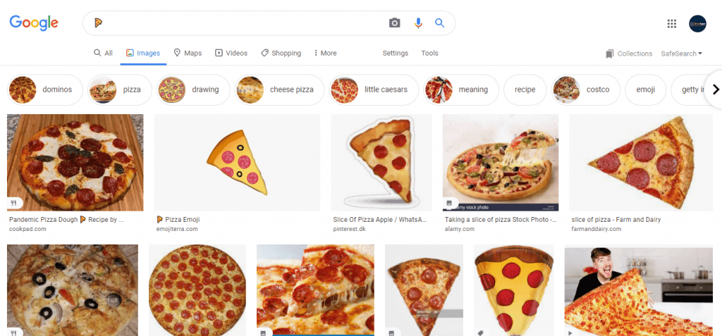 Emoji crawling is also possible in Google Images